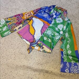 Zara Multicolor Paisley and Bandana Print Top